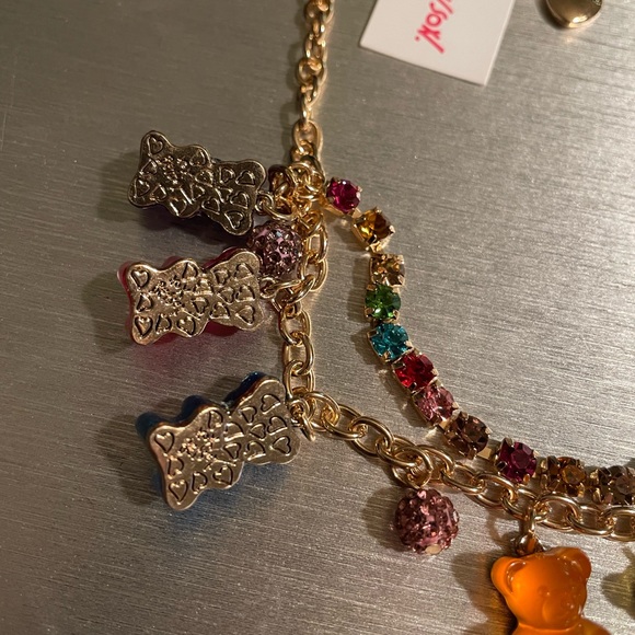 Betsey Johnson Gummy Bear Frontal Charm Necklace - Picture 8 of 11